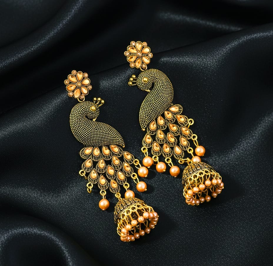 Best Imitation Jewellery Peacock Jhumka - Image 5